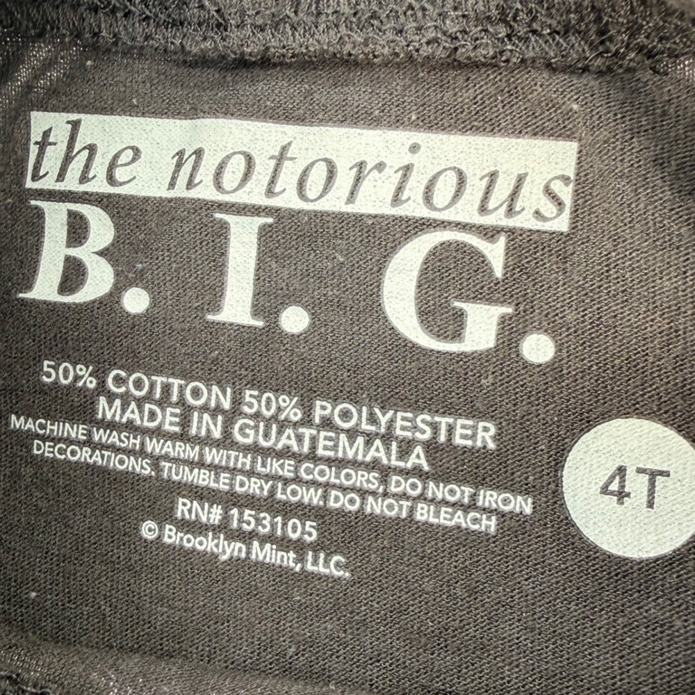 The Notorious B.I.G. Brooklyn's Finest 4T Black Graphic Tee Streetwear Retro - Picture 3 of 4